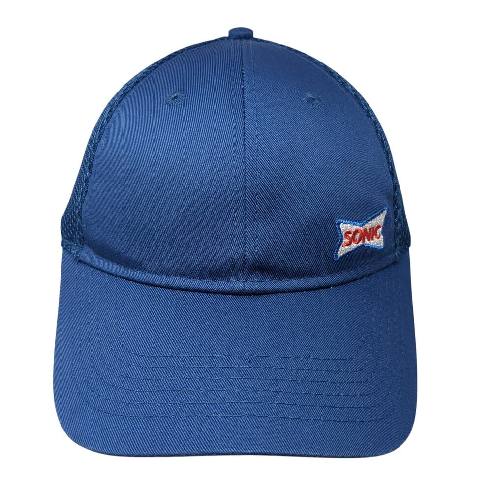 Sonic Snapback Trucker Cap Blue OS Adjustable Embroidered Mesh Back 6 Panel